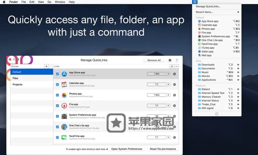 QuickLinks - Mac自定义快捷键的app