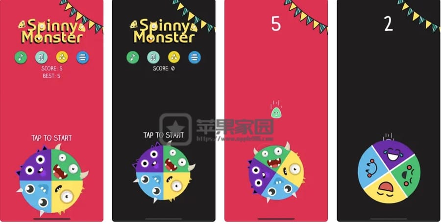 Spinny Monster - 苹果iPhone/iPad旋转怪物消除类小游戏