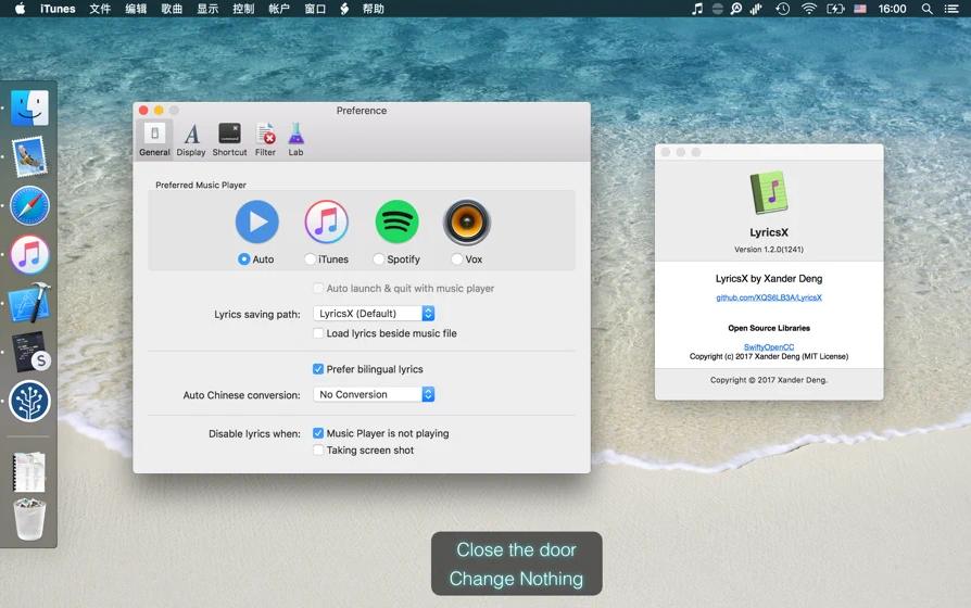 LyricsX for Mac（Mac音乐播放歌词显示插件）