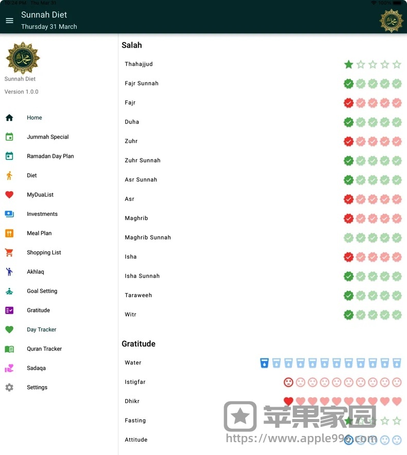 sunnahdiet苹果iOS版 - iPhone/iPad日常规划软件