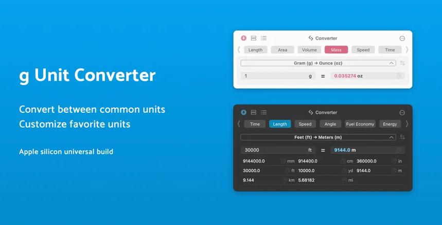 g Converter for Mac（Mac单位换算器）