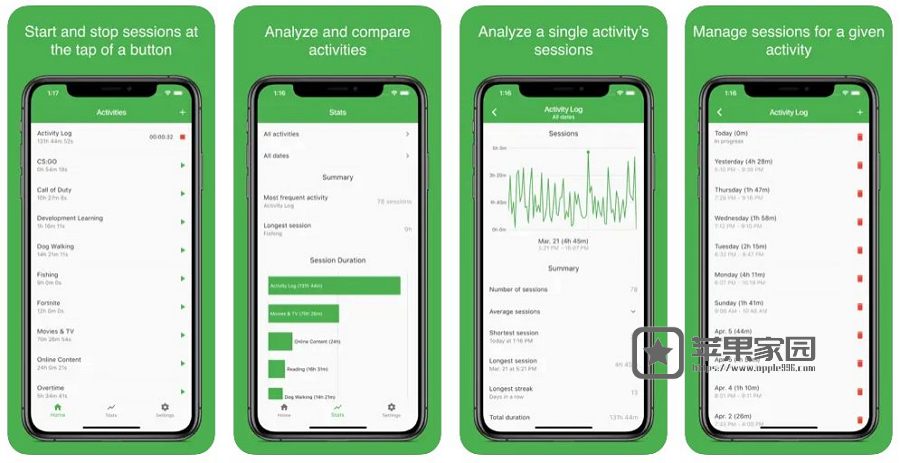 Activity Log - 苹果iPhone/iPad时间跟踪统计工具