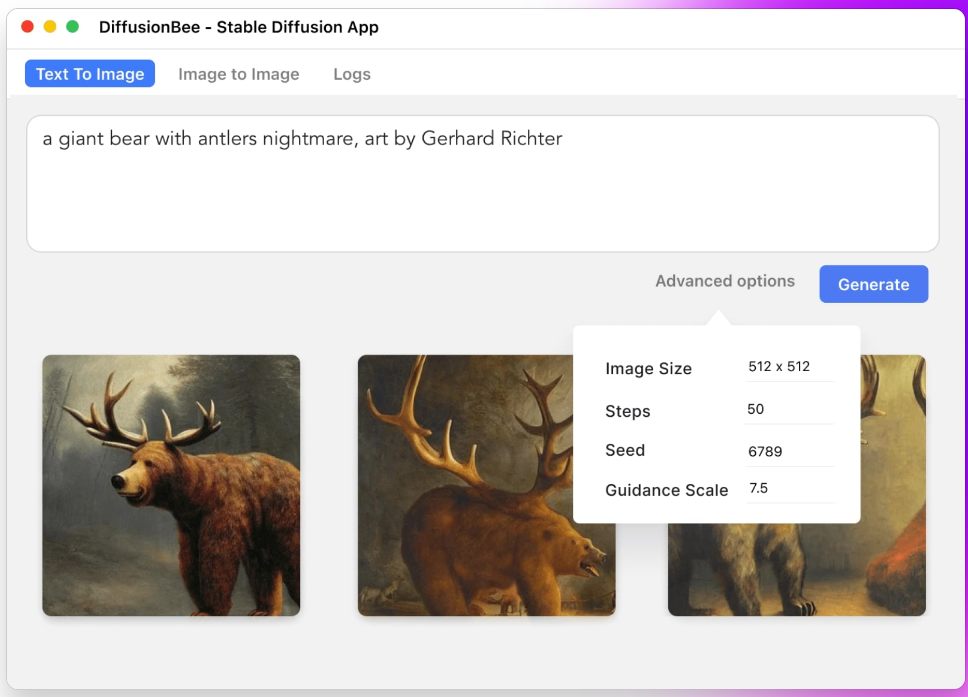 DiffusionBee - Mac免费AI图像生成工具