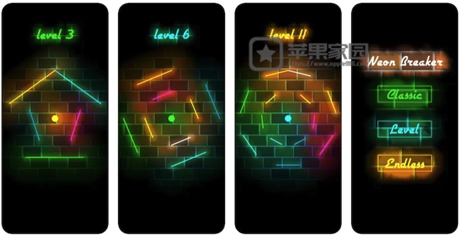 Neon Breakout - 苹果iPhone/iPad打砖块游戏