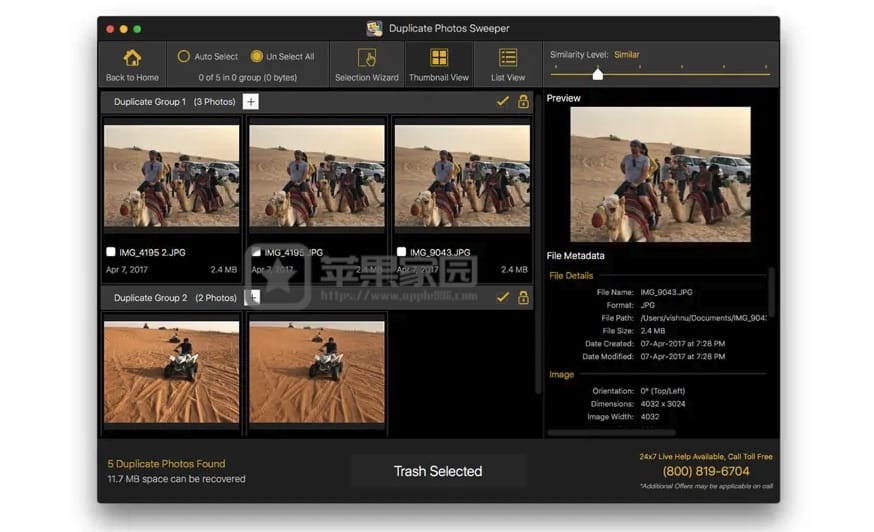 Duplicate Photos SweepOff - 苹果Mac重复照片查找工具(含教程)
