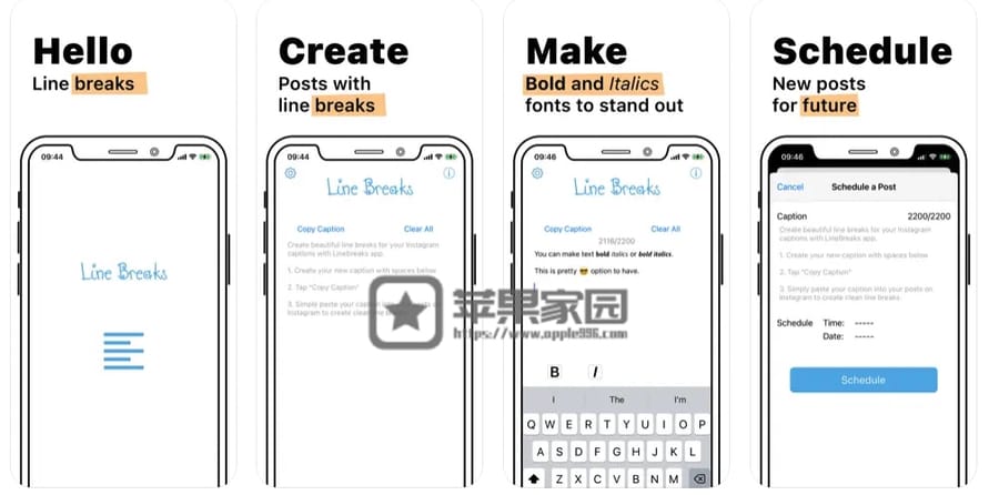 
Line Breaks for Social Posts - 苹果Mac/iPhone/iPad社交媒体排版工具(含教程)
