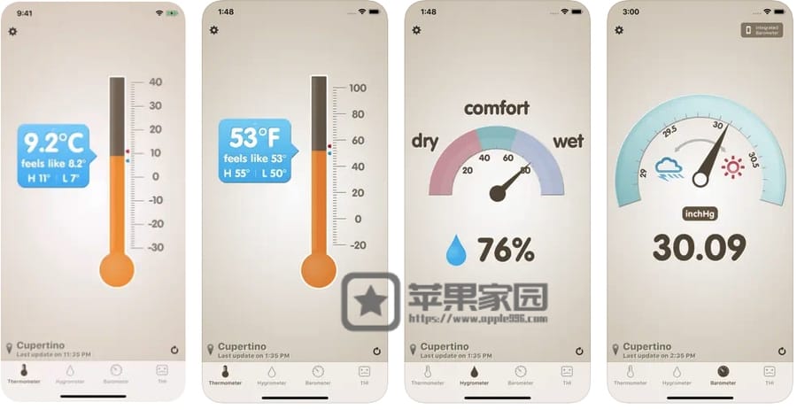 温湿度计 - 苹果iPhone/iPad温度湿度计软件(含教程)