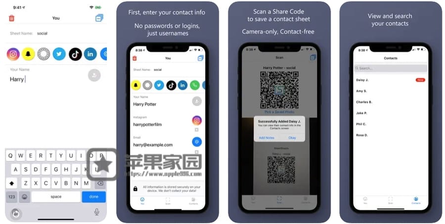 ShareSheets - 苹果iPhone/iPad联系方式分享工具(含教程)
