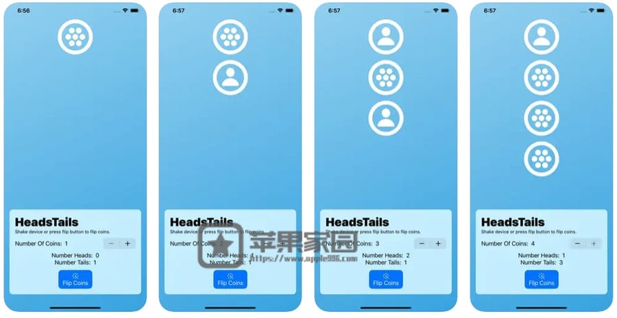HeadsTails - 苹果iPhone/iPad抛硬币模拟器(含教程)
