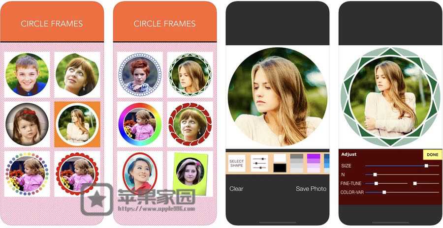 Circle Frames - 苹果iPhone/iPad照片加边框app