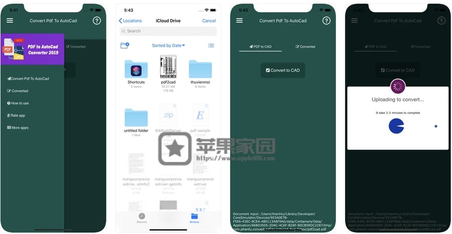 Convert PDF to AutoCad - 苹果iPhone/iPad的PDF转CAD工具