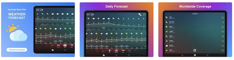WEATHERCAST 24 - iPhone/iPad好用的天气预报APP,获取精准天气预报