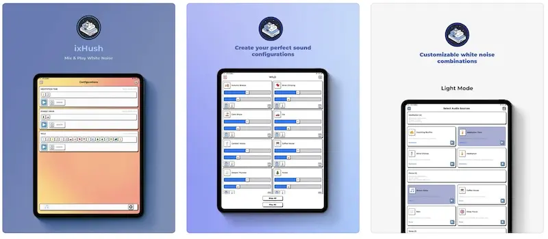 ixHush - iPhone/iPad白噪音软件,提升你的专注力和情绪健康