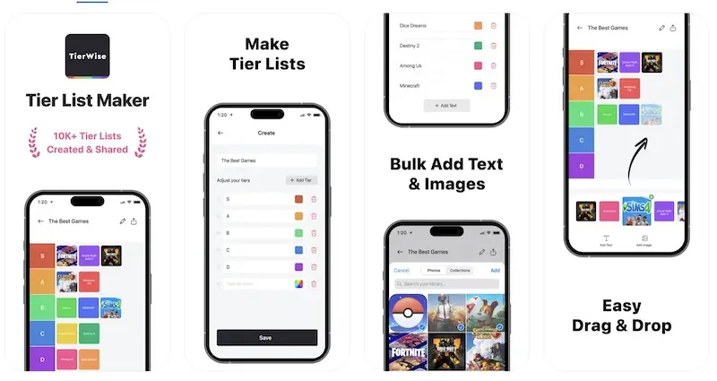 TierWise - 图像式清单制作工具，高效制作个性化清单[iPhone/iPad]