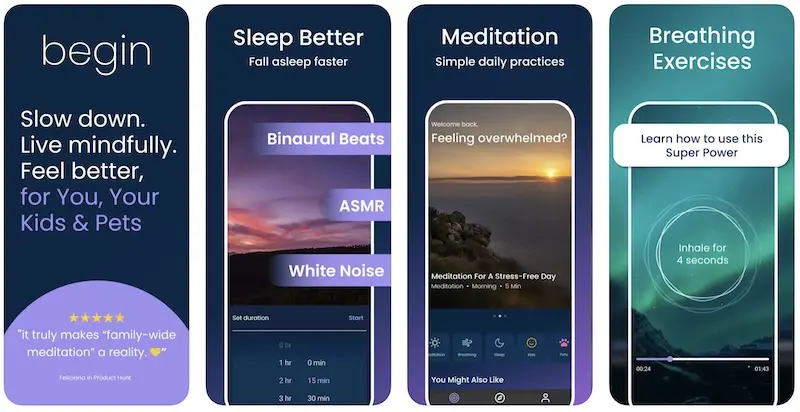 Begin - iPhone/iPad正念冥想app,轻松实现身心放松