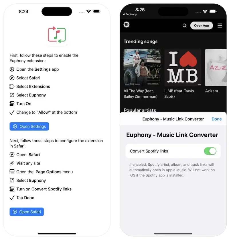 Euphony：Spotify与Apple Music音乐链接转换器，支持Mac、iPhone、iPad