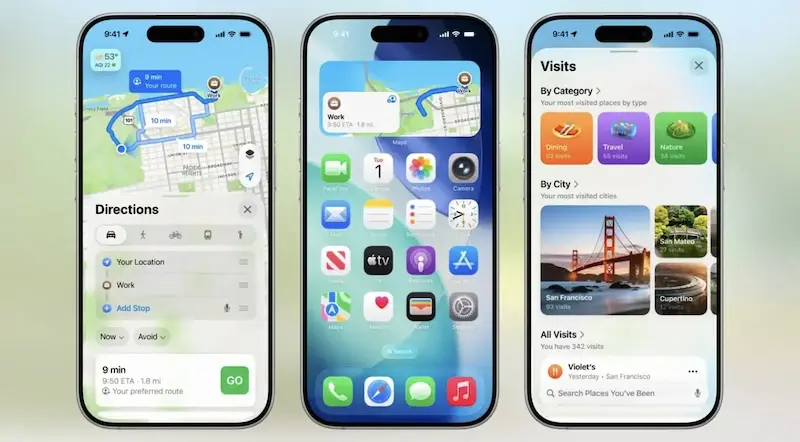 苹果iOS 26版地图应用获重大升级，新增"偏好路线"和"到访地点"功能
