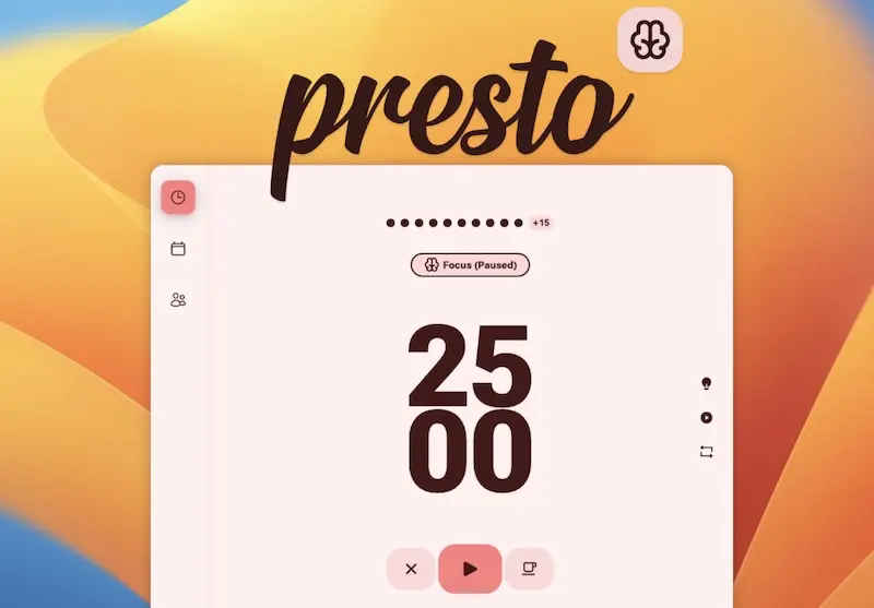 Presto:Mac番茄钟软件,提升效率的利器