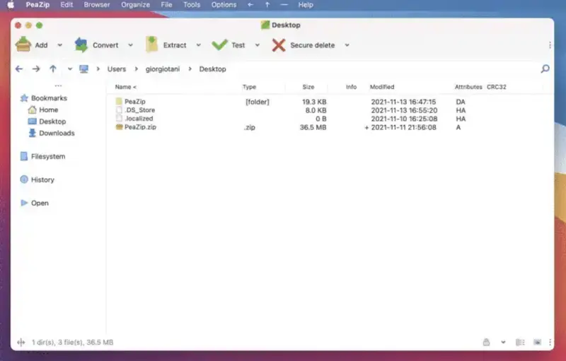PeaZip for Mac:免费Mac压缩和解压缩软件