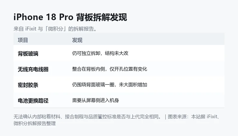 iPhone 18 Pro 背板拆解发现信息卡