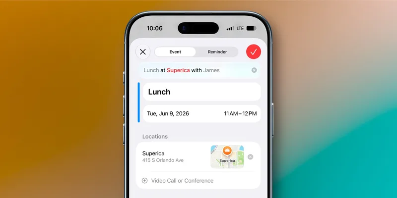 iOS 27 日历自然语言输入功能