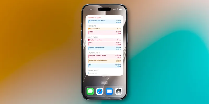 iOS 27 日历特大号小组件
