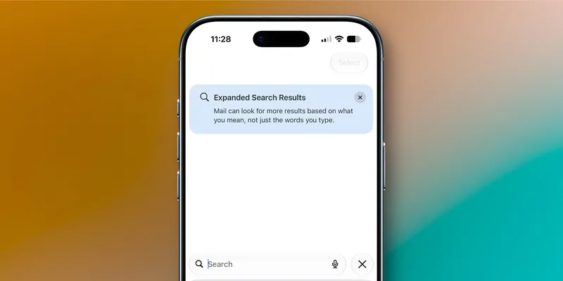 iOS 27 邮件搜索扩展结果提示