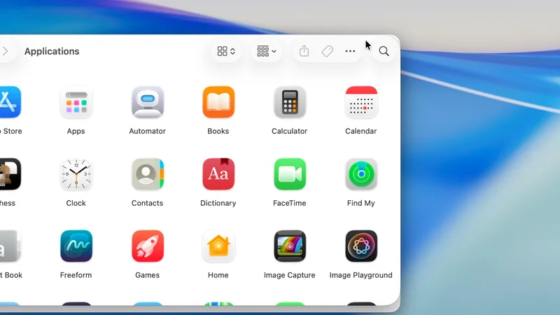 macOS 27 重新设计后的应用程序图标网格
