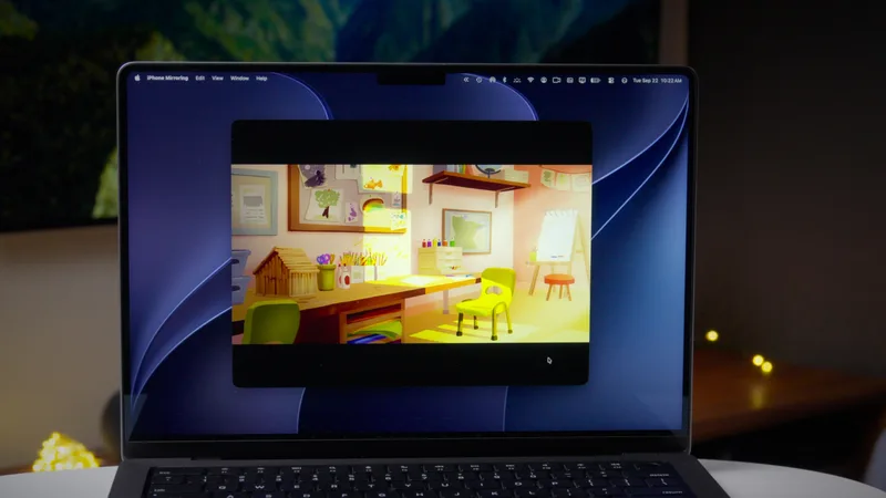 MacBook 上通过 iPhone 镜像播放动画
