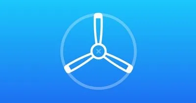 蓝色背景上的 TestFlight 螺旋桨图标