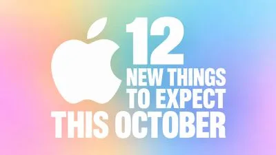 彩虹渐变背景上的 12 New Things to Expect This October 标题卡