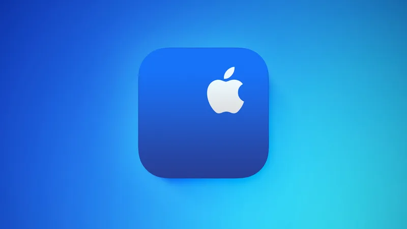 蓝色渐变背景上的苹果支持 App 图标