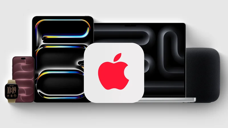 苹果设备全家福与 Apple 标识