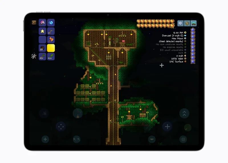 Terraria+ 在 iPad 上的游戏画面