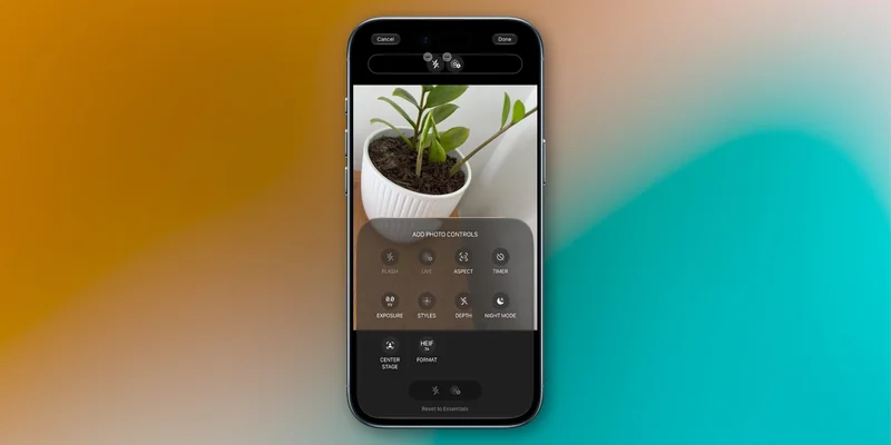 iOS 27 相机 App 控件自定义编辑界面截图