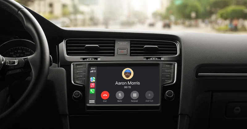 Apple CarPlay 车内中控屏通话界面