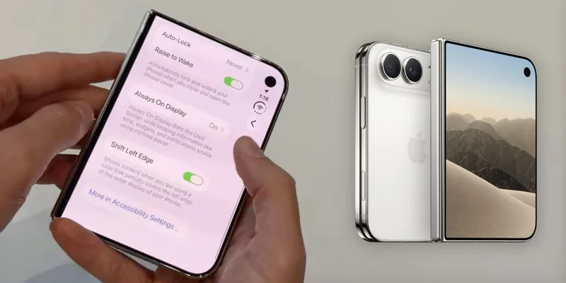 iPhone Duo 外屏显示设置里的 Shift Left Edge 开关界面截图