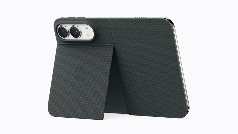 Apple 官方图:iPhone Duo Folio with Kickstand 保护套,海军蓝色