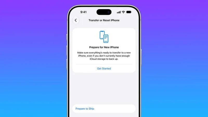 设置中「传输或还原 iPhone」页面底部的 Prepare to Ship 入口