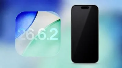 iOS 26.6.2 系统图标玻璃质感与黑色 iPhone 渲染图