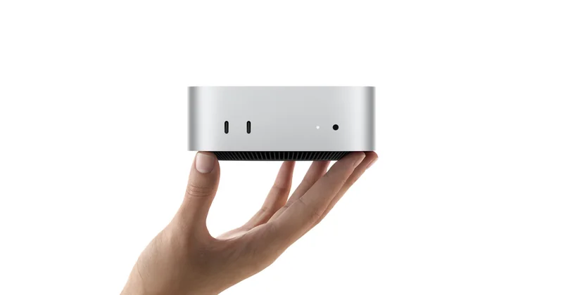 苹果 Mac mini 官方产品图，搭载 M6 芯片