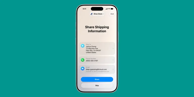 Tap to Share:轻碰商家 iPhone 分享收货与联系方式。图片来源:9to5Mac