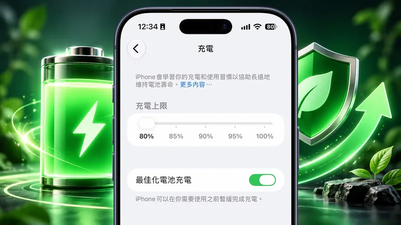 iPhone 的充电上限设置界面。图片来源:瘋先生