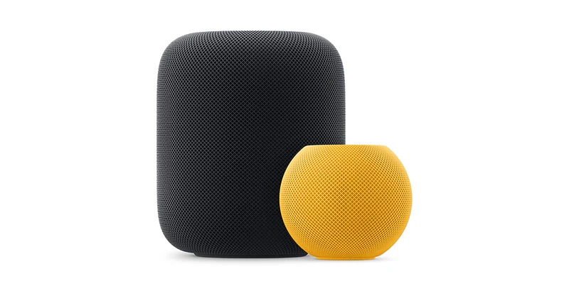 苹果现款 HomePod 与 HomePod mini 音响外观展示