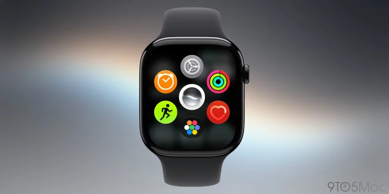 Apple Watch 上的 Siri AI 界面示意