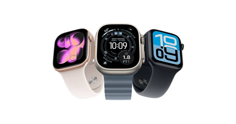 Apple Watch Series 系列官方产品图，多种表带配色