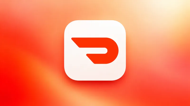 橙色渐变背景上的 DoorDash 应用图标