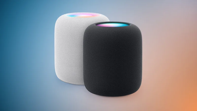 白色与深色两款全尺寸 HomePod 实拍