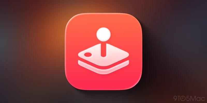 Apple Arcade 应用图标,红色渐变底上的游戏手柄图案
