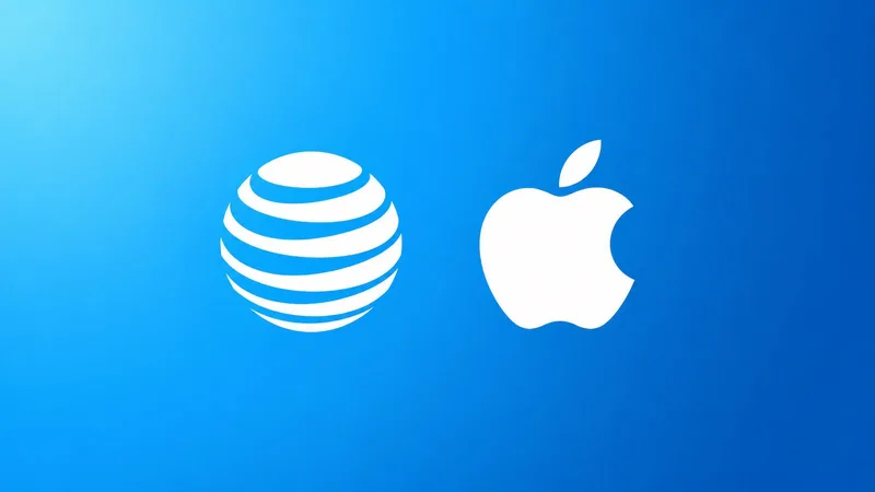 AT&T 与苹果标志并列